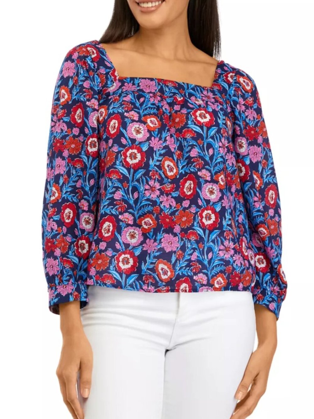 NWT $138 Blue Floral Tisbury Blouse VINEYARD VINES 3X